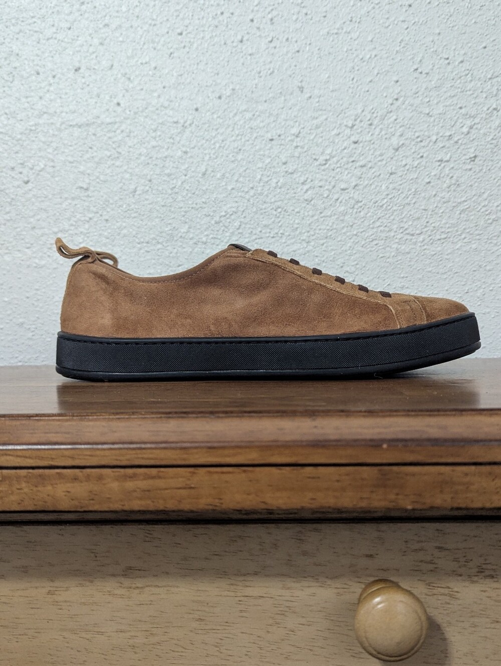 Martin Dingman Sneakers Men's Sz 10 Brown Sheep Skin Suede Shoes Comfort No Tie